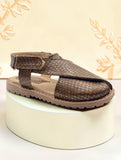 Velcro Closure Solid Mojaris - Brown