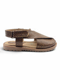 Velcro Closure Solid Mojaris - Brown