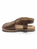 Velcro Closure Solid Mojaris - Brown