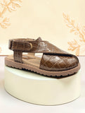 Velcro Closure Solid Mojaris - Brown