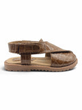 Velcro Closure Solid Mojaris - Brown