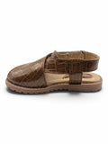 Velcro Closure Solid Mojaris - Brown