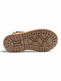 Velcro Closure Solid Mojaris - Brown