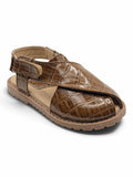Velcro Closure Solid Mojaris - Brown