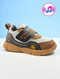 Star Kidz Sporty Mesh Velcro Closure Musical Shoes - Brown