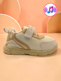 Star Kidz Sporty Mesh Velcro Closure Musical Shoes - Beige