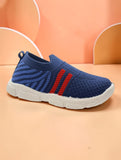 Star Kidz Striped Knit Slip-On Musical Shoes - Navy Blue