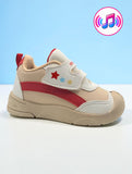Star Kidz Three Stars Velcro Closure Musical Shoes - Beige