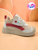 Star Kidz Three Stars Velcro Closure Musical Shoes - Beige