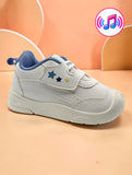 Star Kidz Three Stars Velcro Closure Musical Shoes - White
