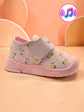 Star Kidz Cute Printed Mesh Velcro Closure Musical Shoes - Pink