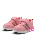 Star Kidz LED Light-Up Striped Velcro Casual Shoes - Pink
