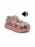Musical Chu Chu Sandals With Velcro Closing - Peach