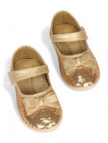 Mary Jane's Belle with Applique Detail - Gold