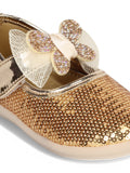 Mary Jane's Belle with Applique Detail - Gold