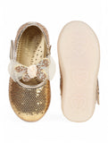 Mary Jane's Belle with Applique Detail - Gold