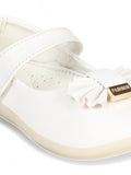 Mary Jane's Belle with Applique Detail - White