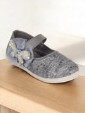 Mary Jane's Belle with Applique Detail - Dark Grey
