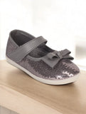 Mary Jane's Belle with Applique Detail - Dark Grey