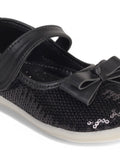 Mary Jane's Belle with Applique Detail - Black