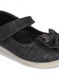 Mary Jane's Belle with Applique Detail - Black