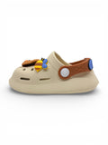Cartoon Applique Anti-Slip Clogs - Cream