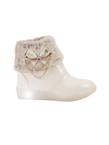 Party Boots With Light - White