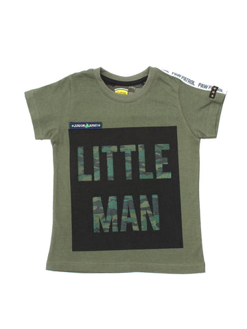 Green Little Man Print T-shirt