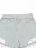 Distressed Girls Blue Shorts With Fashion Pocket
