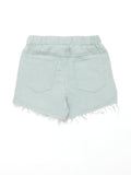 Distressed Girls Blue Shorts With Fashion Pocket