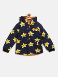 Navy Blue Star Hooded Jacket