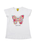 White Butterfly Printed Top