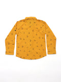 Mustard Fox Print Full Shirt