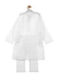 White Check Kurta With White Pajama