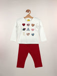 White Full Sleeve Top With Red Capri