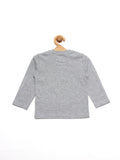 Grey Dog Print Full Sleeve T-Shirt