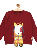 Maroon Dog Print Sweatshirt