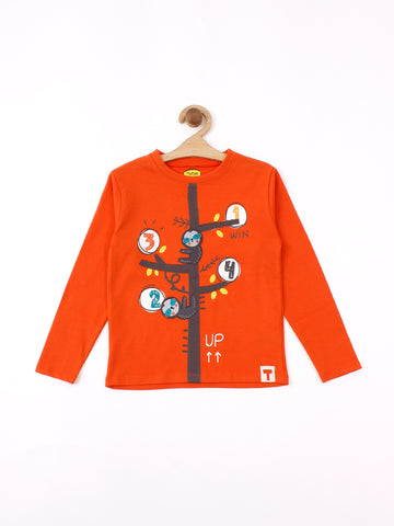 Orange Monkey Full T-Shirt