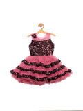 Brown Pink Party Frock