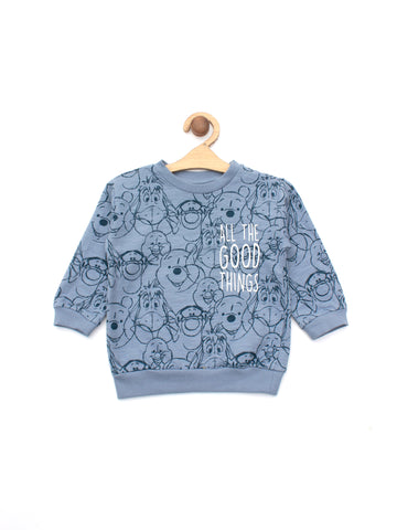Light Blue Animal Printed Sweatshirt