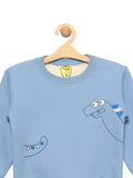 Blue Dinosaur Fleece Printed Sweatshirt