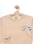 Cream Dinosaur Fleece Printed Sweatshirt