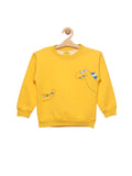 Yellow Dinosaur Fleece Printed Sweatshirt