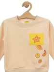 Cream Fruits Fleece Printed Sweatshirt