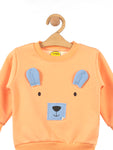 Orange Bear Fleece Sweatshirt