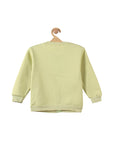 Green Animal Print Front Open Fleece Sweatshirt