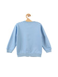 Blue Animal Print Front Open Fleece Sweatshirt