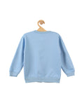 Blue Animal Print Front Open Fleece Sweatshirt