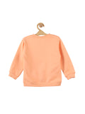 Orange Animal Print Front Open Fleece Sweatshirt