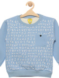 Blue Alphabet Print Fleece Sweatshirt